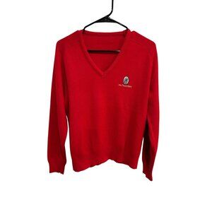 Ms Noordam Embroidered Logo Pullover V-Neck Sweater Unisex Long Sleeve